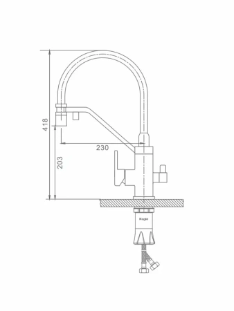 Смеситель Raglo для кухни со съемным гибким изливом R85.62.03