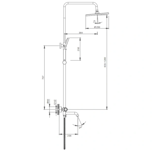 Душевая система Splenka для ванны и душа S03.24.09