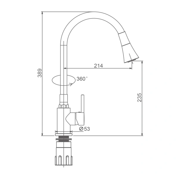 Смеситель Splenka для кухни с гибким изливом S201.4307.05 