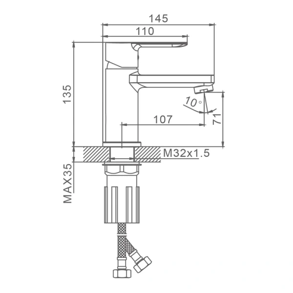 Смеситель Splenka для умывальника S06.10.09