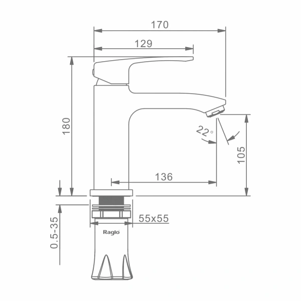Смеситель Raglo для умывальника