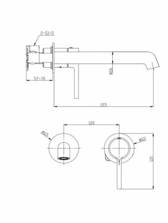 Смеситель Raglo встраиваемый  для умывальника R20.11