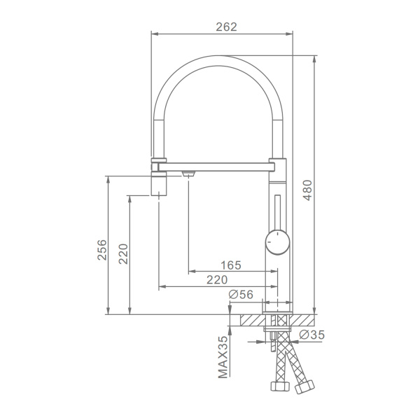Смеситель Raglo для кухни со съемным гибким изливом R20.63.09