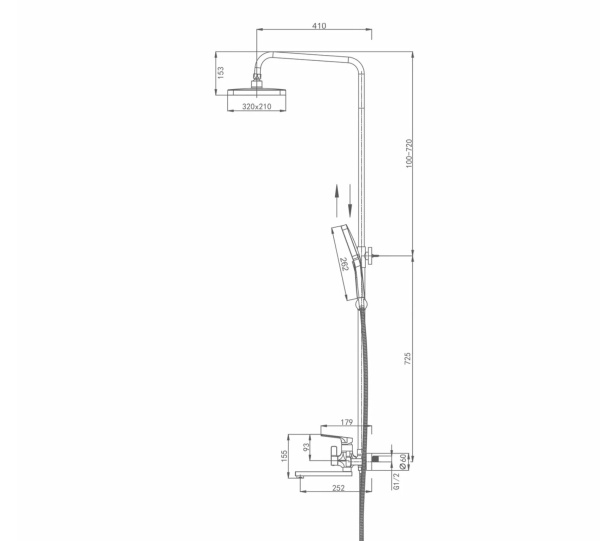 Душевая система Splenka для ванны и душа S30.24.09
