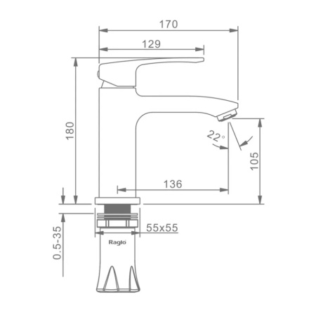 Смеситель Raglo для умывальника 