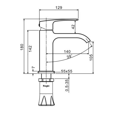 Смеситель Raglo для умывальника R02.10.03