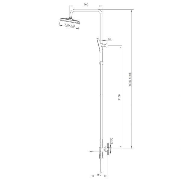 Душевая система Splenka для ванны и душа S55.24.03