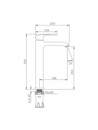 Смеситель Raglo высокий для умывальника 