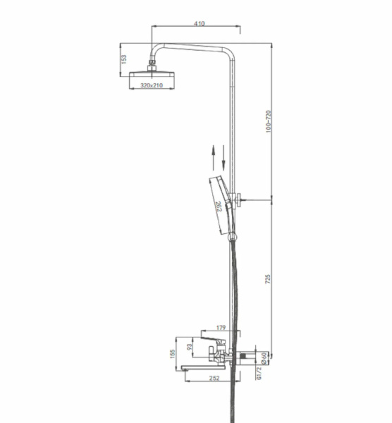 Душевая система Splenka для ванны и душа S30.24.03