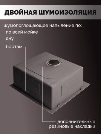 Мойка из нержавейки 50х50 Ролл-мат 