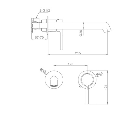 Смеситель Raglo встраиваемый  для умывальника R20.11.09
