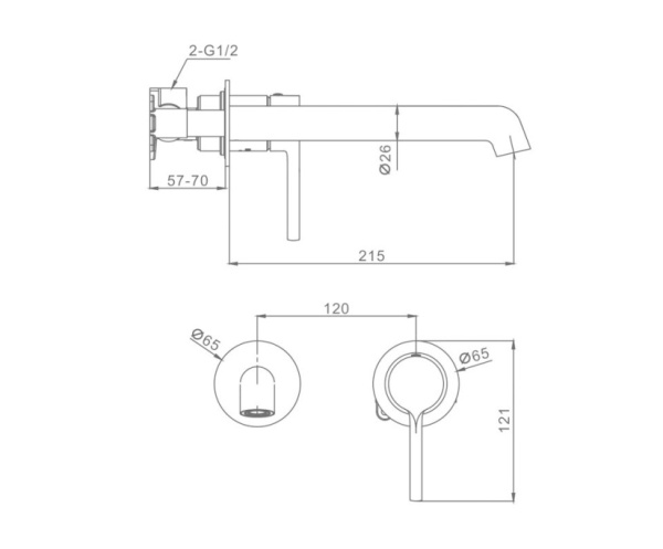 Смеситель Raglo встраиваемый  для умывальника R20.11.09