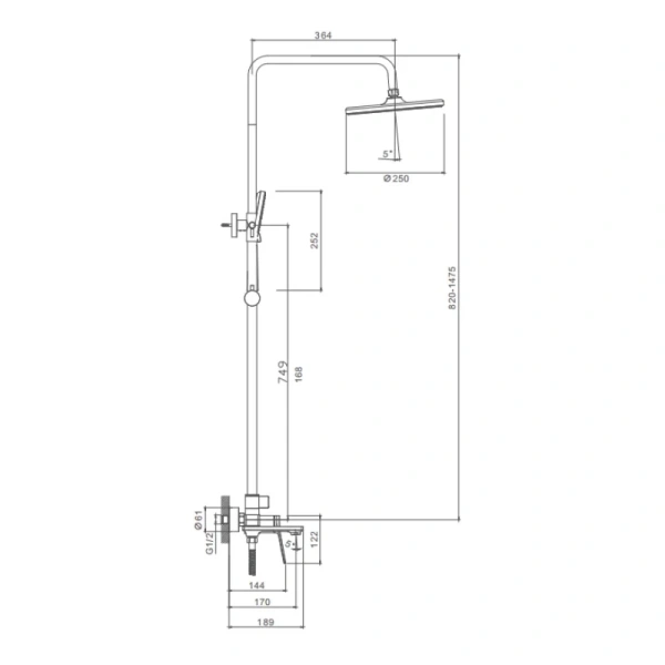 Душевая система Splenka для ванны и душа S04.24.06