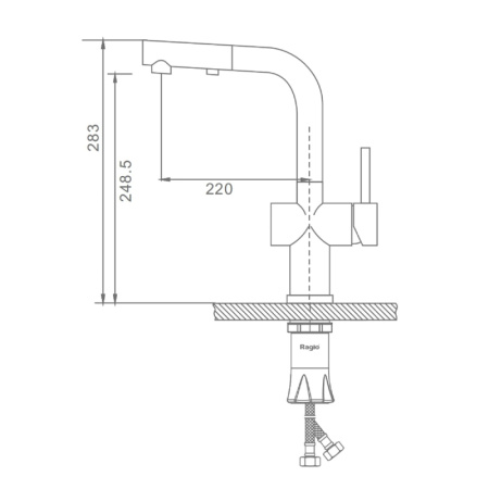 Смеситель Raglo для кухни с выдвижным изливом R86.49.05