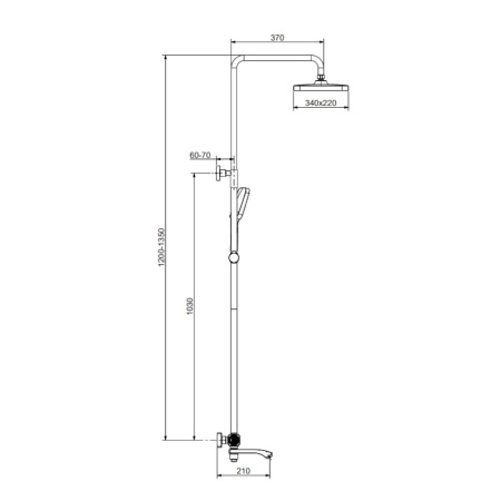 Душевая система Raglo с термостатом для ванны 