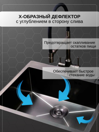 Мойка из нержавейки НАНО 60х50 