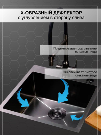 Мойка из нержавейки НАНО 50х50