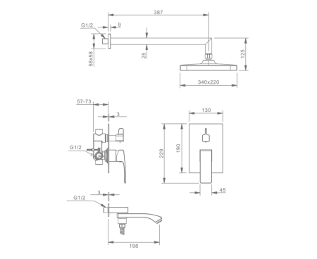 Душевая система Raglo встраиваемая R01.27.09