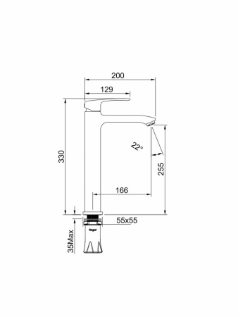 Смеситель Raglo высокий для умывальника